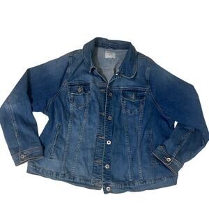 Torrid Denim First at Fit Jean Jacket Size 4 4X 26 Blue Stretch Trucker Plus
